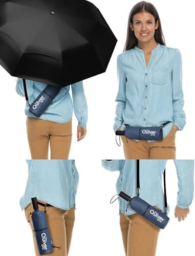 REPEL Windproof Travel Umbrella - Compact & Withstands Winds up to 85MPH, Strongest Premium Auto Folding Umbrella for Rain and Sun - Durable, Light & Portable for Women & Men, Fits Backpack & Cars - Image 3