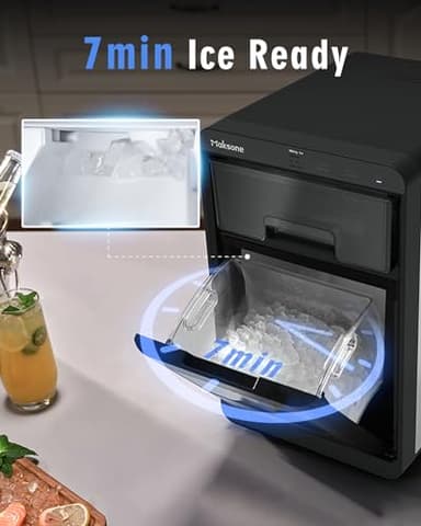 Maksone Countertop Nugget Ice Maker with APP Control, 44lbs/24H,Ready in 7 Mins,Crushed ice Maker,Sonic Pebble Ice Machine - Image 4