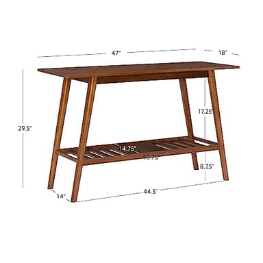 Linon Melissa Mid-Century Modern Walnut Console Table - Image 3