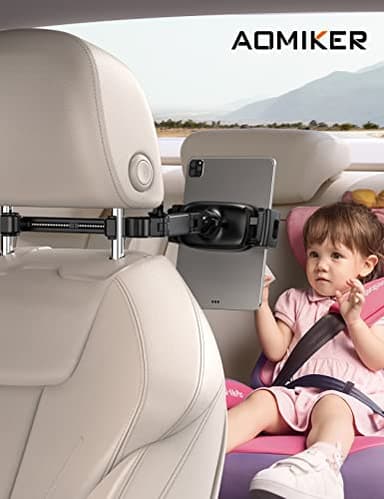 Aomiker iPad Holder Car Headrest - [Stretchable Arm] 2025 Adjustable Tablet Mount for Car Backseat, Travel Road Trip Essentials for Kids, for iPad Pro, Air, Mini, Samsung Tab, 4.7-11” Device - Black - Image 7