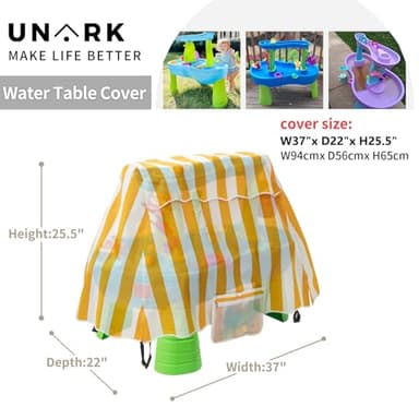 UNARK Water Table Cover with Toy Storage Bag,Kids Water Table Cover for Water Table,Water Table Accessories for Toddlers 1-3,Waterproof Protective Covers for Toddler Outdoor Toys(Yellow) - Image 9