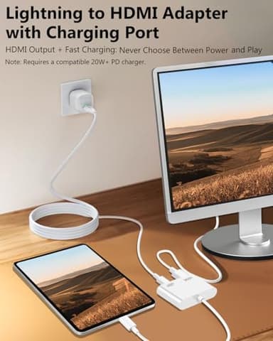 Lightning to HDMI Adapter for iPhone, [Apple MFi Certified] Digital AV Dongle,1080P Sync Screen Cable with Lightning Charging Port for iPhone, iPad to TV/Projector/Monitor No Need Power Supply - Image 5