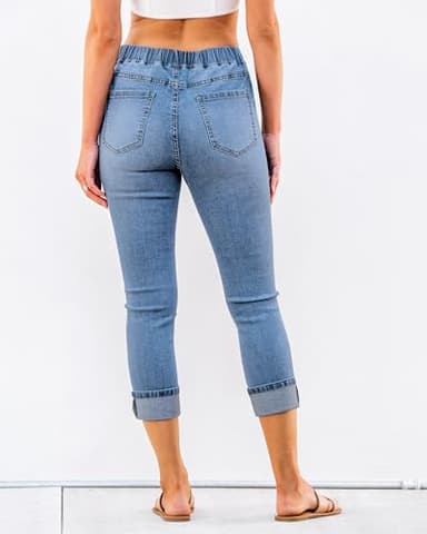 GRAPENT Women's Stretchy Business Casual Pants - High Waisted Jeans in Cobalt Blue, Size 16/18 - Image 2