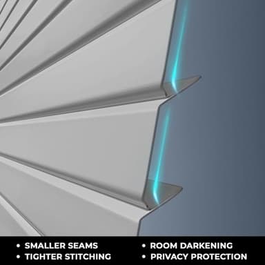 UNISHADES 100% Privacy L-Shaped Blades Mini Blinds for Indoor Windows 1" Vinyl Cordless Window Blinds for Home, for Window Size 34" W × 64" H (Blinds Size 33 5/8" W × 64" H) Grey - Image 2