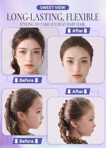 SWEET VIEW Hair Wax Stick & Slick Back Hair Brush for Tame Flyaways, Frizz, Sleek Ponytail, Buns | Pomade/Balm/Gel Stick for Woman, Styling Accessories for Girls, Kids - Image 2