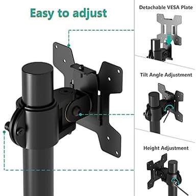 WALI Single Monitor Mount, Monitors Desk Mount, Single Monitor Arm Holds Screen Up to 32inch, 22lbs, Fully Adjustable Mount Designed for Home Office Application(M001S), Black - Image 5