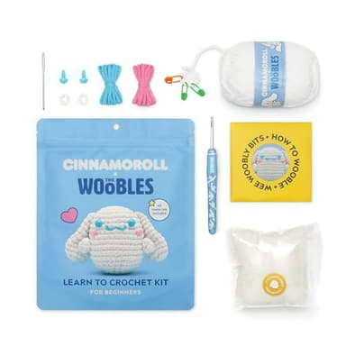 The Woobles Hello Kitty Crochet Kit - Beginners Wooble Crochet Animal Kit Crafts with Easy Peasy Yarn as seen on Shark Tank - with Step-by-Step Video Tutorials (Cinnamoroll) - Image 4