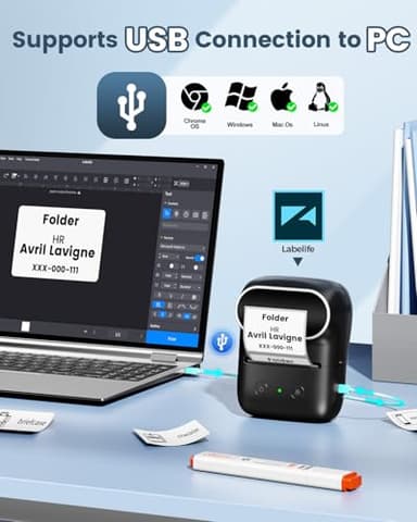 Phomemo Label Maker - M108 Address Label Makers Easy to Use for Small Business, Home, Office, School, 2 Inch Bluetooth Label Printer, Sticker Printer for Name Tags/Barcode/Logo/Clothing Label, Black - Image 9