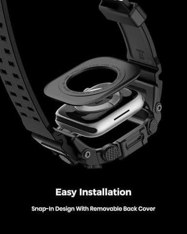 amBand Rugged Case with Band for Apple Watch 44mm, Compatible with iWatch Series SE 3/SE 2nd Generation/SE/6/5/4, Military Grade Shockproof Bumper Cover, Tactical Band for Men, Matte Black - Image 6