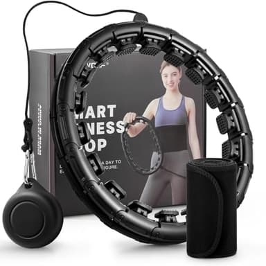 Cutewolf Infinity Hoop with Sweat Belt, Weighted Hula Hoop Plus Size for Adult Weight Loss, 32 Detachable Links Smart Fitness Hoop, Great for Home Gym Systems - Image 1