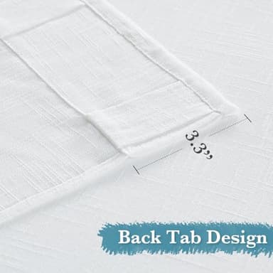 RYB HOME White Curtains Sheer - Linen Texture Sheer Window Covering, Light & Airy Translucent Panels for Bedroom Living Room Patio Glass Door, 52 inch Width x 95 inch Length, Set of 2 - Image 3