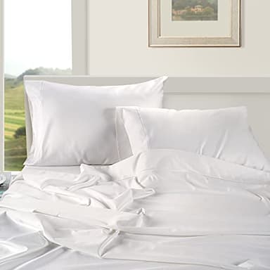 LANE LINEN 100% Egyptian Cotton Full Size Bed Sheets, Soft & Comfy Luxury Hotel Style Thick Full Size Sheets, Fully Elasticized Reinforsed Seams No Pill Natural Cooling White Sheets - Image 3