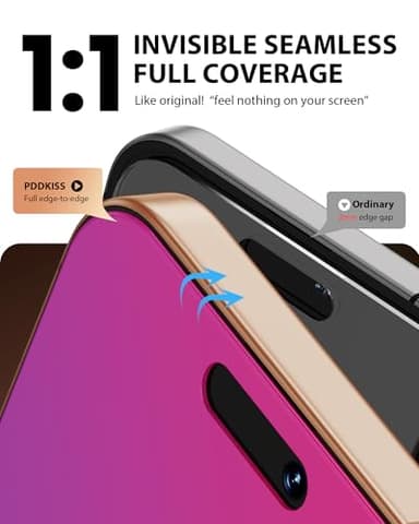 PDDKISS Compatible for iPhone 17 Pro Max Privacy Screen Protector 6.9 Inch, Pink Gradient Anti Spy Anti Blue Light HD Tempered Glass Easy Installation - Image 7