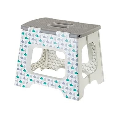 Vigar Compact Step Stool Foldable, 12-1/2-inch Step Stools for Adults up to 330 Pound, Lightweight Stool, Non-Slip Folding Step Stool, Geometric Body - Image 1
