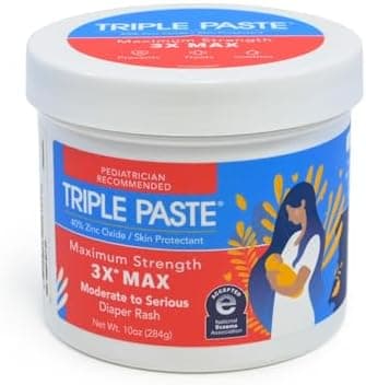 Triple Paste 3X Max Zinc Oxide Diaper Rash Ointment, 10oz Jar – Maximum Strength Diaper Cream for Sensitive Skin - Image 3