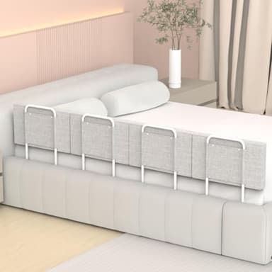 Bed Rail, Bed Rail for Toddlers, Kid, Adult, 78.7" Bed Side Rails for Full, Queen, King, Twin, Bunk, Dorm Beds to Prevent Falls, Bed Rails Can be Flexibly Combined, Easy Installation (Gray, 4 Packs) - Image 1