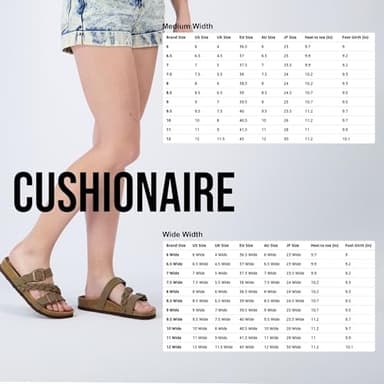 CUSHIONAIRE Women's Cork Footbed Sandal - Comfortable, Adjustable Straps, Arch Support, Wide Widths Available, Boho Chic Summer Slides, Stone 8 - Image 7