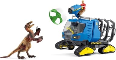 Schleich Dinosaurs Realistic Dakotaraptor and Truck with Scientist Figurine Playset - Jurassic Collection Dinosaur Action Figure and Vehicle with Scientist for Boys and Girls, Gift for Kids Age 4+ - Image 3
