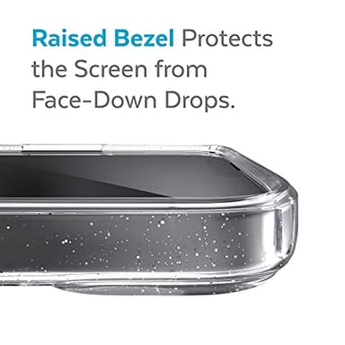 Speck MagSafe Case for iPhone 13 - Drop & Camera Protection, Clear Phone Case, Wireless Charging Compatible, Fits All 6.1 Inch Models - Clear/Platinum Glitter - Image 6