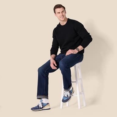 Amazon Essentials Men's Long-Sleeve Crewneck Sweater, 100% Cotton, Big & Tall Options Available, Black, Large - Image 3