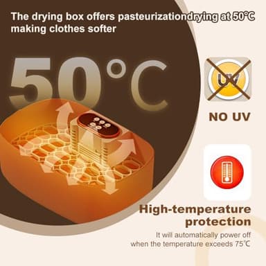 SL Nevnmoe Portable Clothes Drying Box，Clothing Care Machine, Equipped with Touch Control and 3 Modes, convenient to carry, for apartments, RVs, travel, used for lightweight clothing, underwear - Image 2