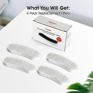 Dog Fountains by WOPET, 4 Pcs Pet Water Fountain Filters for W600 Dog Fountain, Large Water Fountain Filter Replacement - Image 6