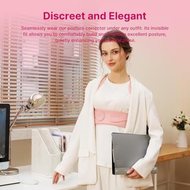 Fit Geno Posture Corrector for Women: Adjustable Lightweight Upper Back Brace for Neck Shoulder & Upper Back Pain Relief - Improve Posture Correct Hunchback Slouching Kyphosis Invisible Under Clothes (XS/S Under Bust 26"-37") - Image 7