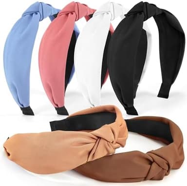 Headbands for Women Girls - 6PCS Stylish Top Knotted Headbands - Knotted Headband for Women - Head Bands Wide Hairband Hair Accessories - Image 3