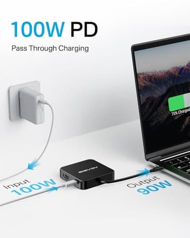 ACASIS USB C Hub 10Gbps, 6-in-1 Multiport Adapter with 4K 60Hz HDMI, 100W Power Delivery, USB A3.2 Data Port, USB C to HDMI Adapter for MacBook, Dell, Lenovo, Surface, iPad PRO, XPS(Black) - Image 5