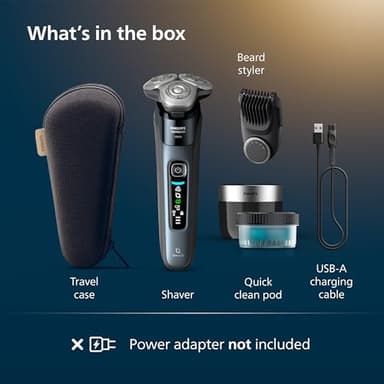 Philips Norelco Shaver i9000, Wet & Dry Electric Shaver, Taubenblau, SenseIQ Technology, Triple Lift & Cut System, 360 Rotating Dual SteelPrecision Precision Blades, Beard Styler, Model X9001/91 - Image 7