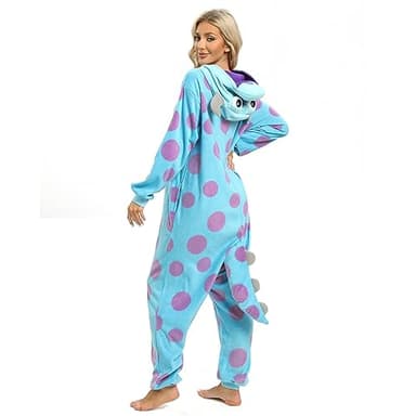 Wishliker Unisex Adult Onesie Sully Costume Halloween Christmas Cosplay Animal Cartoon Pajamas - Image 4