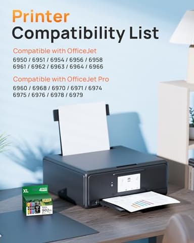 E-Z Ink Compatible 902 902XL Ink Cartridges for HP Printers Replacement for HP 902XL Ink Cartridges Combo Pack 4 Pack for Officejet Pro 6978 6968 6960 6970 Officejet 6951 6954 6956 6958 Printer - Image 2