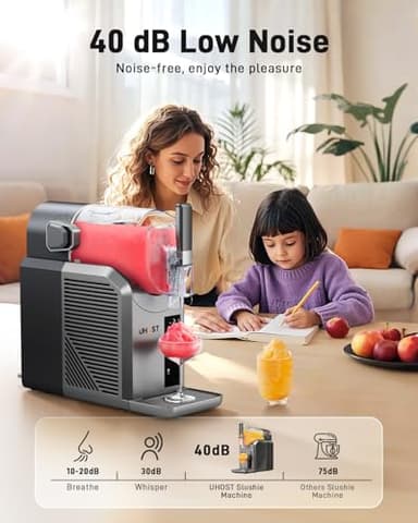 UHOST Slushie Machine - 72 Oz Frozen Drink Maker with 7 Preset Programs & No Ice Needed, Fast Freezing Slushy Machine for Home & Pool Parties, Self-Cleaning, 40dB Quiet Operation, for Margaritas - Image 7