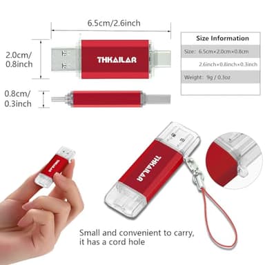 Thkailar 1TB USB C Flash Drive for MacBook and Android Phones,Thumb Drive with USB A and USB C for PC,Laptop,Portable External Storage for Pictures,Videos and Music - Image 7