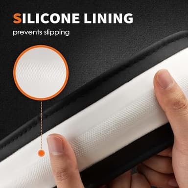 HOTOR Car Steering Wheel Cover - Universal Car Accessory for Diverse Cars, Durable Leather Cover with Anti-Slip Lining, for Steering Wheel with a Diameter of 14.5"-15",Black - Image 6