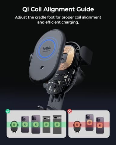 iOttie Auto Sense 2 Air Vent Car Phone Holder with Qi Wireless Charging - Auto Clamping Phone Mount for iPhone, Google Pixel, Samsung Galaxy, Huawei, LG (Adapter Not Included) - Image 4