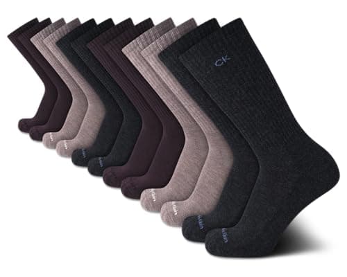 Calvin Klein Mens Crew Socks - 12 Pack Soft Stretch Breathable Athletic Socks for Men for Sports and Running (Size 7-12), Size 7-12, Heather Assorted - Image 1