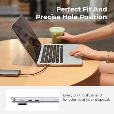EooCoo Case Compatible with MacBook Air 13 inch M4 2025 2024 2023 2022 M3 M2 A3240 A3113 A2681, Crystal Hard Shell Scratch Resistant Protective Cover Compatible for MacBook Air 13.6 inch Case, Clear - Image 5