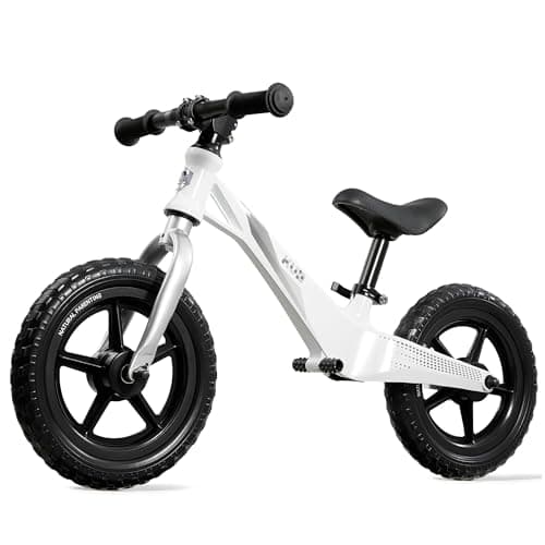 KÜB Balance Bike, Ages 3 to 5 Year Old, 12 Inch Wheels, Super Light Magnesium Frame, Adjustable Seat, Toddler Bike with Footrest, Steady Balancing, Gift for Boys Girls, White - Image 1