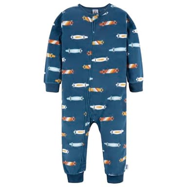 Gerber Toddler Boys' Flame Resistant Fleece Footless Pajamas 3-pack, Skateboard/Guitars, 2T - Image 2