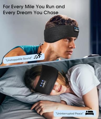 MUSICOZY Sleep Headphones Bluetooth 5.4 Headband, Wireless Earphones Music Sleep Earbuds Sleeping Eye Mask with HD Stereo Speakers for Workout Running Travel Yoga, Ideal Gifts for Women Men - Image 2