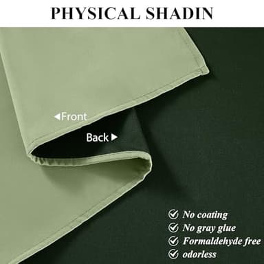 RYB HOME Sage Green 100% Blackout Curtains, Thermal Insulated Room Darkening Window Treatment for Bedroom, 63 inches Long Curtain Drapes Privacy Energy Efficient, Grommet, W52 x L63, 2 Panels - Image 4