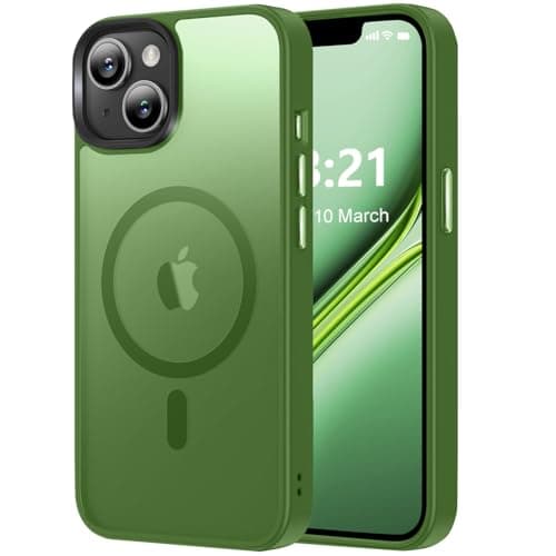 Vlanxie Magnetic for iPhone 13 Case/iPhone 14 Case, [Compatible with Magsafe & Military-Grade Protection] Slim Translucent Matte Phone Case for iPhone 13/14 6.1 inch,Midnight Green - Image 1