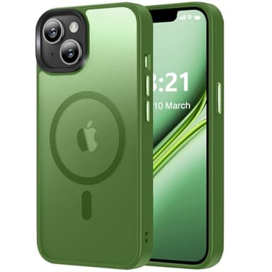 Vlanxie Magnetic for iPhone 13 Case/iPhone 14 Case, [Compatible with Magsafe & Military-Grade Protection] Slim Translucent Matte Phone Case for iPhone 13/14 6.1 inch,Midnight Green - Image 1