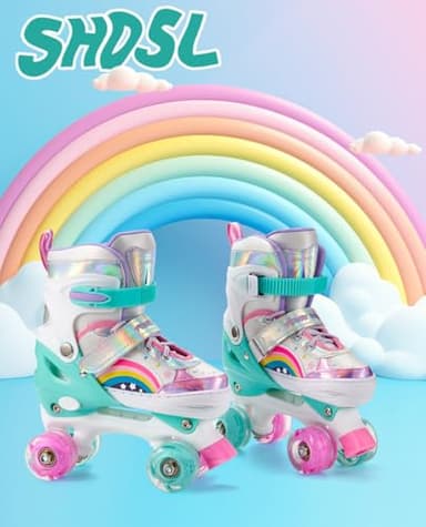SHDSL Girls Roller Skates 4 Size Adjustable Kids Roller Skates for Girls, Purple Pink Roller Skate for Boys Toddlers, Beginner Kids Roller Skate Indoor Outdoor Sports - Image 6