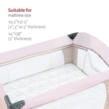 Pack and Play Mattress Pad Sheets Cover Waterproof, Soft Quilted Fit Graco Pamo Babe Pack and Play Mattress Protector 27" X 39", Baby Portable Mini Cribs and Foldable Mattresses Pad - Image 6
