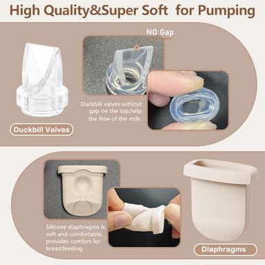 4pcs Silicone Diaphragms Compatible with eufy S1 Pro/S1/E10/E20 Wearable Breast Pump, Replace for eufy Pump Parts Diaphragm,Not Original eufy Parts - Image 5