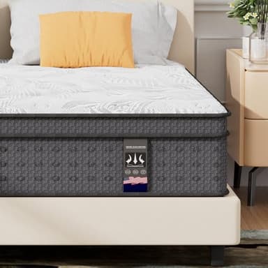 California King Mattress, 14 Inch Hybrid Cal King Size Mattress in a Box with Gel Memory Foam, Upgraded Strengthen Pocket Spring for Motion Isolation, Pressure Relief, Edge Support, 72"*84"*14" - Image 1