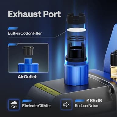 VIVOHOME 110V 1/3 HP 4CFM Single Stage Rotary Vane Air Vacuum Pump and R134a AC Manifold Gauge Set Kit with Leak Detector Carry Bag for HVAC Air Conditioning Refrigeration Recharging ETL Listed - Image 4