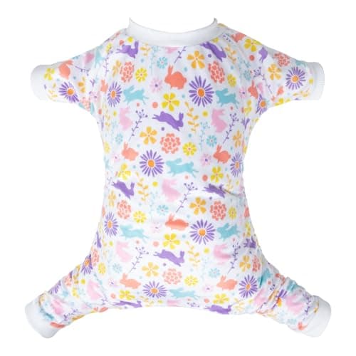 CuteBone Small Dogs Outfit Soft Puppy Onesies Pjs Dog Easter Rabbit Pajamas Pet Coat Cat Apparel Comfy Doggie Jumpsuit Bodysuit for All Seasons P276XL - Image 1